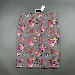 ECI New York Multicolor Metallic Floral Stretch Women's Size XL Pencil Skirt